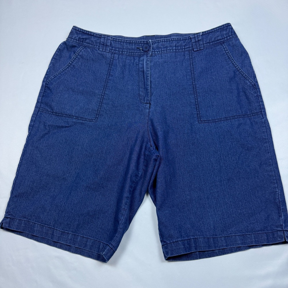 White Stag Bermuda Shorts Womens 14 Dark Denim Stretch Cotton WSL15801DD